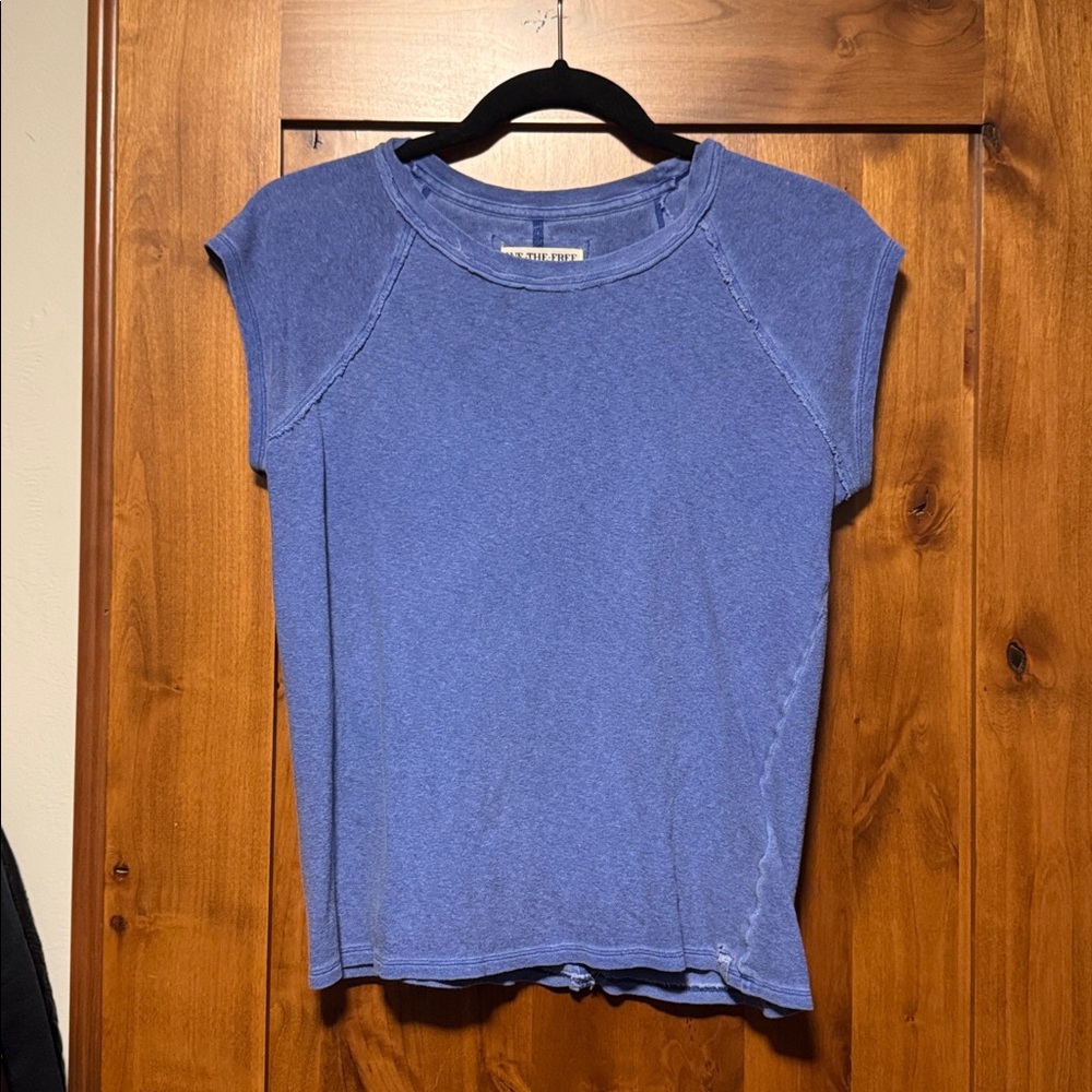 Free People Blue Cap Sleeve Top